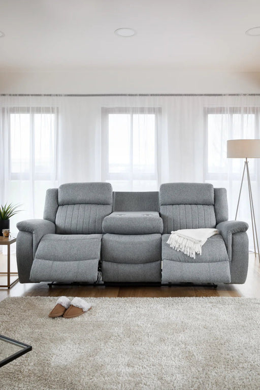 Langham Grey Fabric 3+2 Electric Recliner Sofa Set – Dual Power - Luminex FurnitureSofaslinden_electric_recliner_grey_3+2_seater