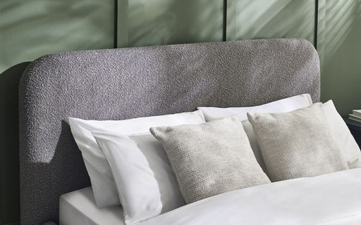 Lennox Curved Upholstered Bed - Grey Boucle - Luminex FurnitureFabric BedsHAN009