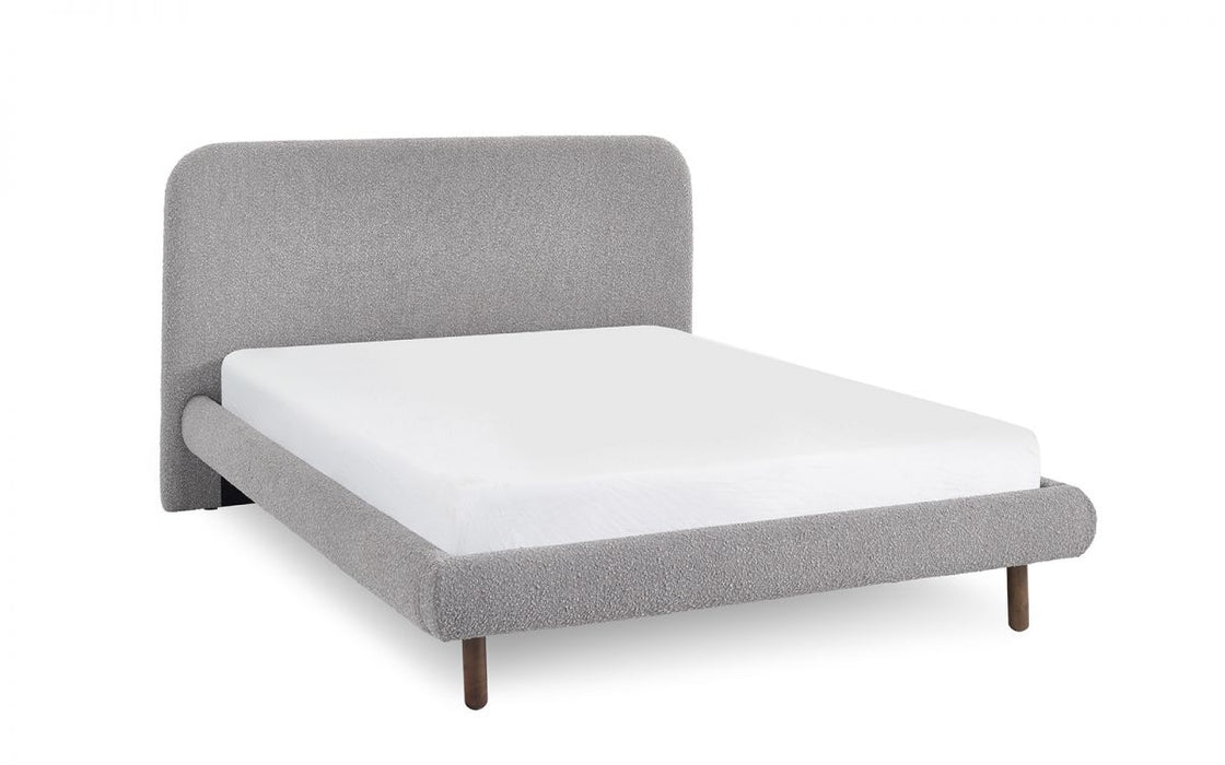 Lennox Curved Upholstered Bed - Grey Boucle - Luminex FurnitureFabric BedsHAN009