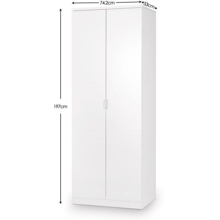 Lexington 2 Door Wardrobe in White High Gloss - Luminex FurnitureWardrobeMAN206