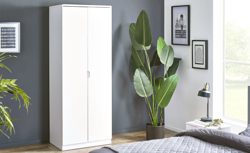 Lexington 2 Door Wardrobe in White High Gloss - Luminex FurnitureWardrobeMAN206
