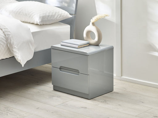 Lexington 2 Drawer Bedside in Grey Gloss - Luminex FurnitureBedside TableMAN801