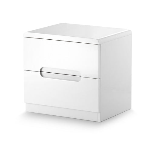 Lexington 2 Drawer Bedside in High Gloss White - Luminex FurnitureBedside TableMAN201