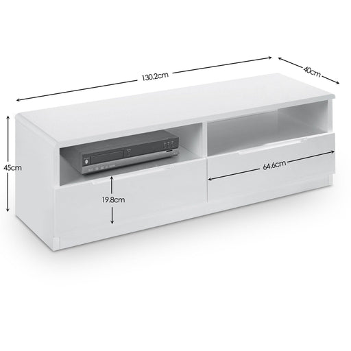 Lexington 2 Drawer Media Unit – White High Gloss - Luminex FurnitureTV UnitMAN305