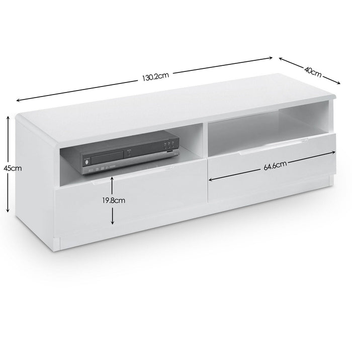 Lexington 2 Drawer Media Unit – White High Gloss - Luminex FurnitureTV UnitMAN305