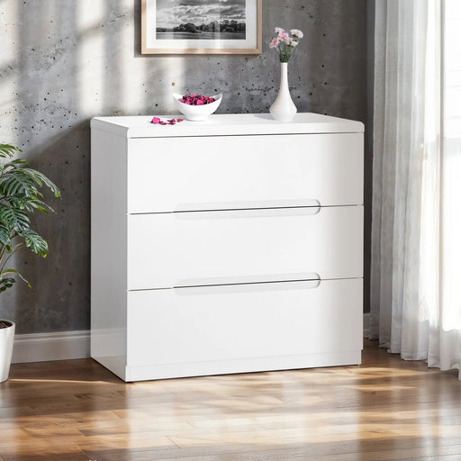 Lexington 3 Drawer Chest – White High Gloss - Luminex FurnitureChest of drawersMAN202