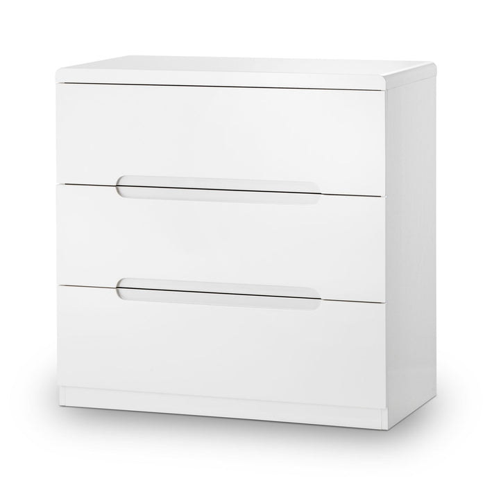 Lexington 3 Drawer Chest – White High Gloss - Luminex FurnitureChest of drawersMAN202