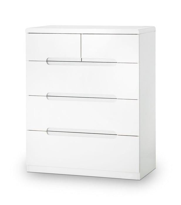 Lexington 3+2 Drawer Chest in White High Gloss - Luminex FurnitureChest of drawersMAN203