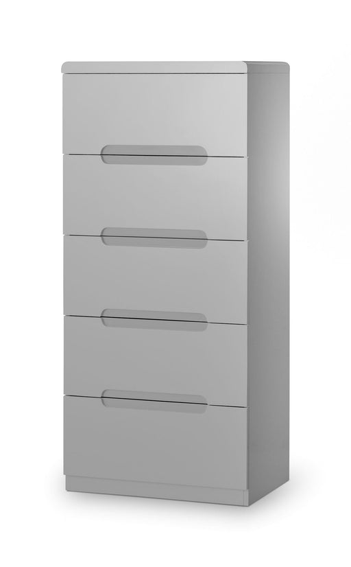 Lexington 5 Drawer Chest in Grey High Gloss - Luminex FurnitureChest of drawersMAN804