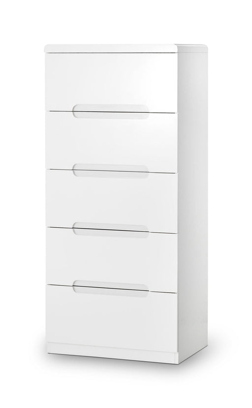 Lexington 5 Drawer Narrow Chest – White High Gloss - Luminex FurnitureChest of drawersMAN204