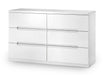 Lexington 6 Drawer Chest in White High Gloss - Luminex FurnitureChest of drawersMAN205