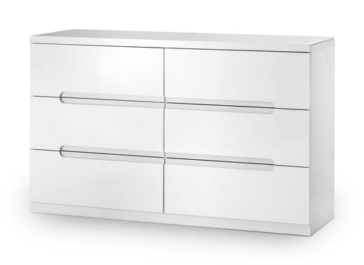 Lexington 6 Drawer Chest in White High Gloss - Luminex FurnitureChest of drawersMAN205