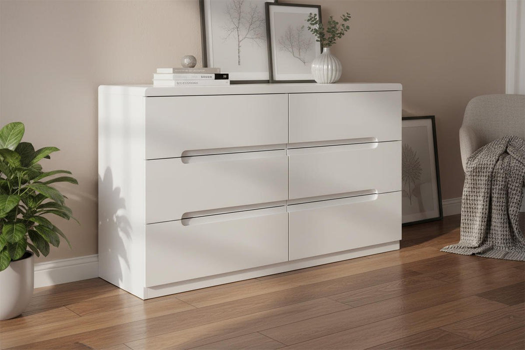 Lexington White High Gloss 6 Drawer Chest of Drawers - Luminex FurnitureChest of drawersMAN205