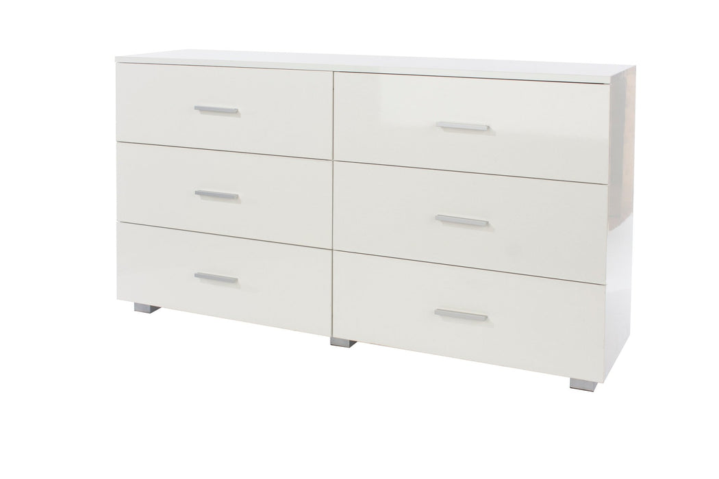 Lido 3+3 chest of drawers – White - LuminexFurnitureChest of DrawersLD233