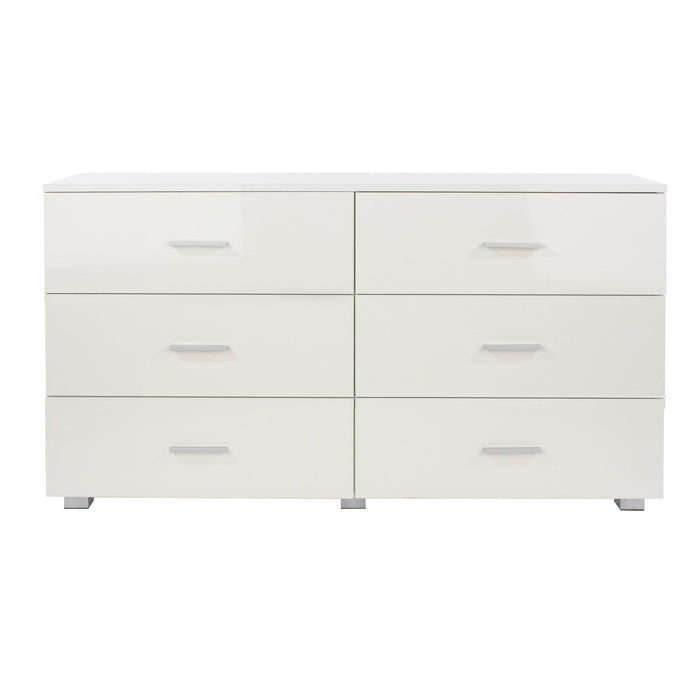 Lido 3+3 chest of drawers – White - LuminexFurnitureChest of DrawersLD233
