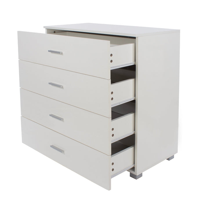 Lido 4 drawer chest of drawers – White - LuminexFurnitureChest of DrawersLD224