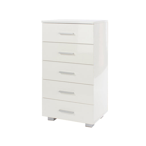 Lido 5 narrow chest of drawers – White - LuminexFurnitureChest of DrawersLD217