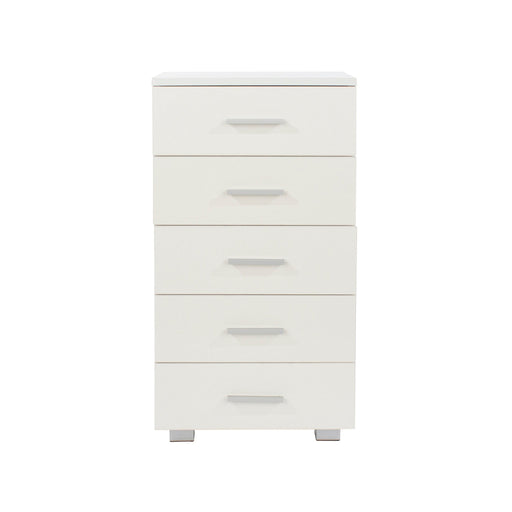 Lido 5 narrow chest of drawers – White - LuminexFurnitureChest of DrawersLD217
