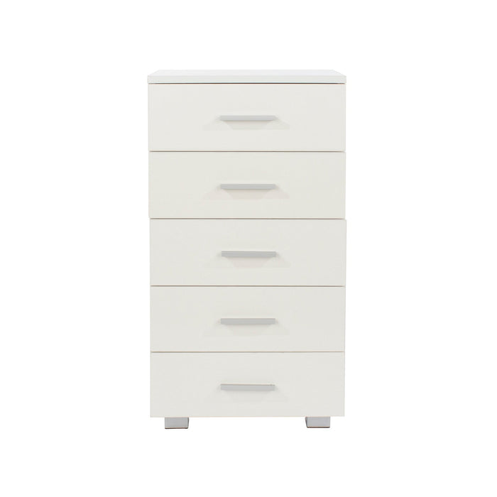 Lido 5 narrow chest of drawers – White - LuminexFurnitureChest of DrawersLD217