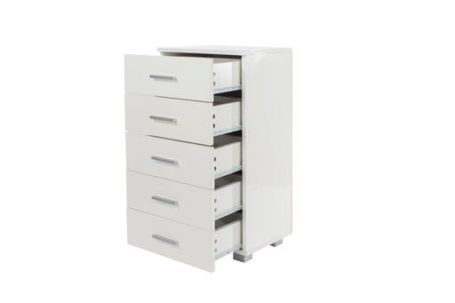 Lido 5 narrow chest of drawers – White - LuminexFurnitureChest of DrawersLD217