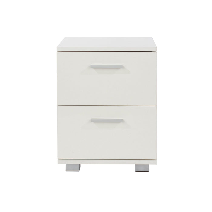Lido Bedside Table 2 Drawer Cabinet White - LuminexFurnitureBedside TableLD210