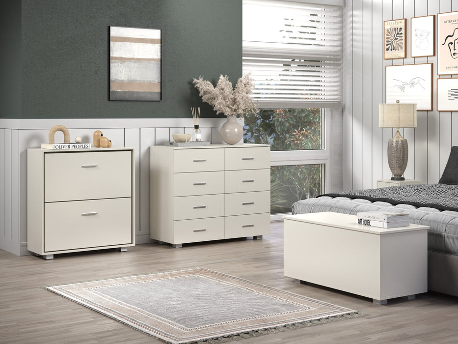Lido Bedside Table 2 Drawer Cabinet White - LuminexFurnitureBedside TableLD210