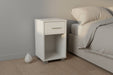 Lido White Gloss 1 Drawer Bedside Table - Luminex FurnitureBedside TableLD208