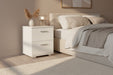 Lido White Gloss 2 Drawer Bedside Table - Luminex FurnitureBedside TableLD210