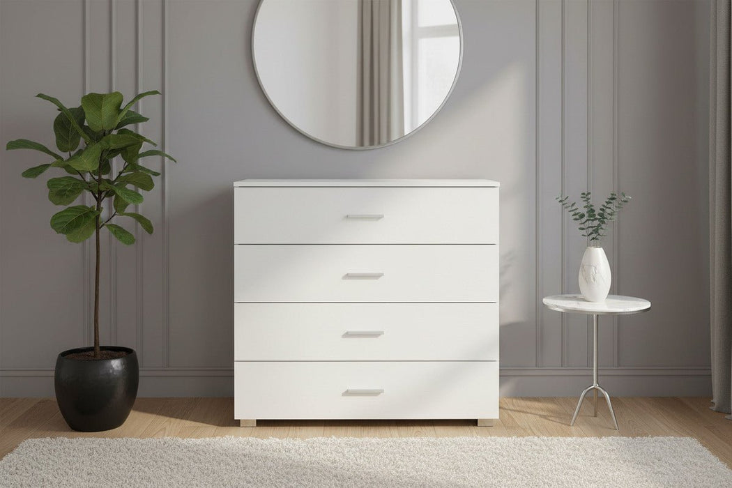 Lido White High Gloss 4 Drawer Chest of Drawers - Luminex FurnitureChest of DrawersLD224