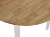 Liliana Round Drop Leaf Table – Natural Oak Top & White Legs - Luminex FurnitureDining TableLIN004