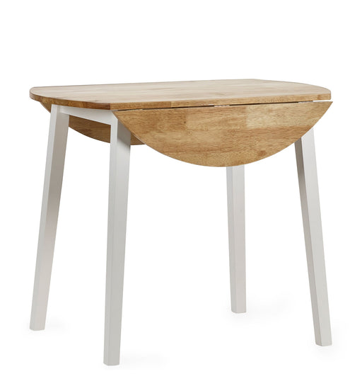 Liliana Round Drop Leaf Table – Natural Oak Top & White Legs - Luminex FurnitureDining TableLIN004