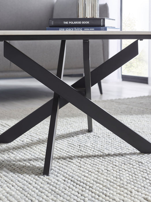 Lillian White Marble Coffee Table – Ceramic & Steel - Luminex FurnitureCoffee TableBRA002