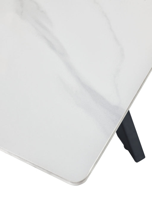 Lillian White Marble Dining Table – Ceramic Italian Marble Effect - Luminex FurnitureDining TableBRA001