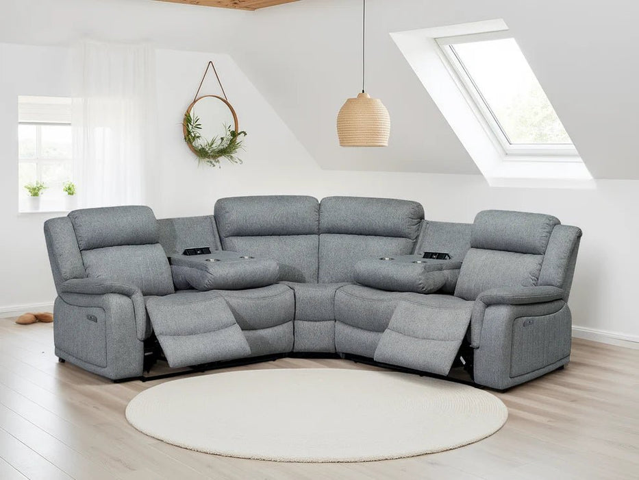 Linden Electric Recliner Corner Sofa – Luxe Fabric 5 Seater - Luminex FurnitureSofaslinden_electric_recliner_grey_large_corner
