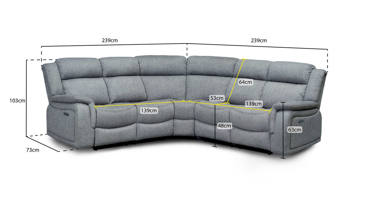 Linden Electric Recliner Corner Sofa – Luxe Fabric 5 Seater - Luminex FurnitureSofaslinden_electric_recliner_grey_large_corner