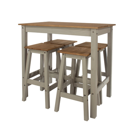 Linea Dining Set Grey Breakfast Table & 4 High Stool - LuminexFurnitureDining SetCRGTBSET10