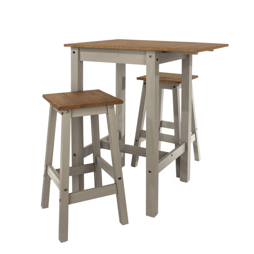 Linea Dining Set Grey Drop Leaf Table & 2 High Stools - LuminexFurnitureDining SetCRGTBSET9