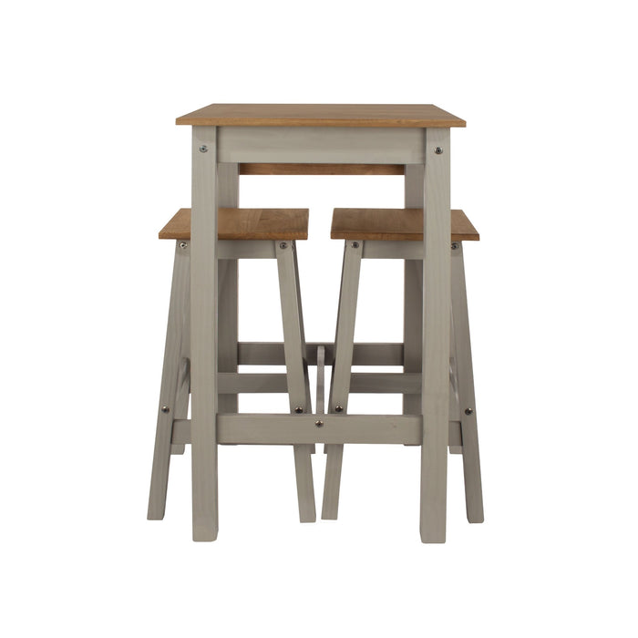Linea Dining Set Grey Drop Leaf Table & 2 High Stools - LuminexFurnitureDining SetCRGTBSET9