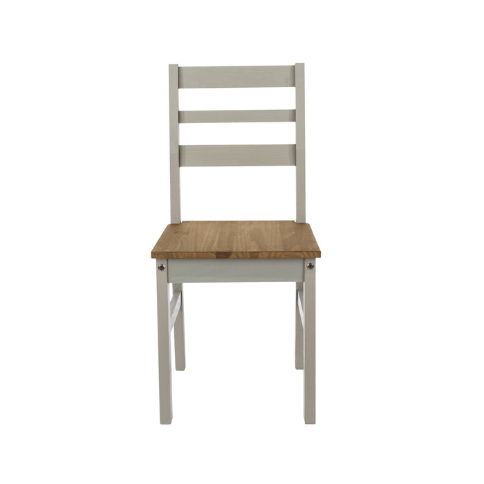 Linea Grey Ladder Back Chair (pair) Antique Waxed Pine - LuminexFurnitureChairsCRG107