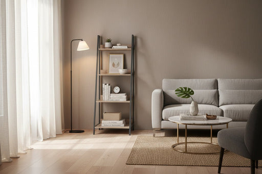 Loft Home Office Desk Oak Ladder Bookcase - Luminex FurnitureBookcaseLFDSK-05