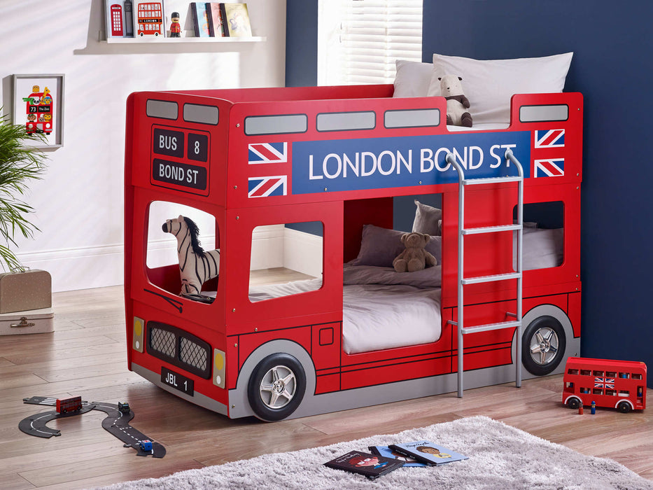London Bus Bunk Bed – Fun Kids’ Space - Saving Bed - Luminex FurnitureBunk BedLON001