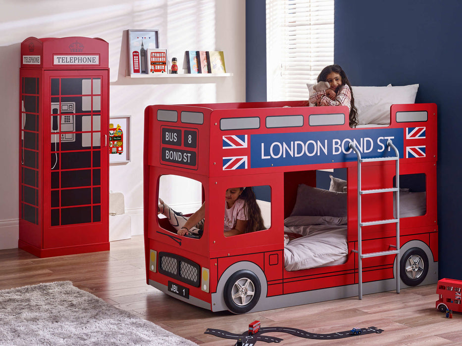 London Bus Bunk Bed – Fun Kids’ Space - Saving Bed - Luminex FurnitureBunk BedLON001