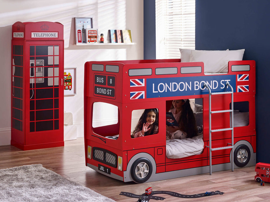 London Bus Bunk Bed – Fun Kids’ Space - Saving Bed - Luminex FurnitureBunk BedLON001