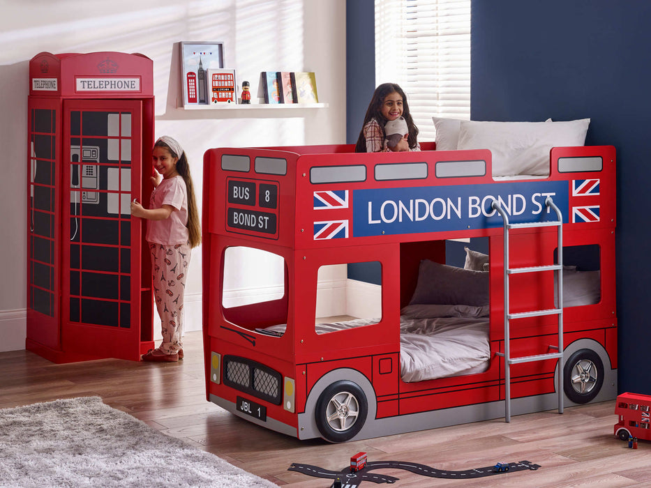 London Bus Bunk Bed – Fun Kids’ Space - Saving Bed - Luminex FurnitureBunk BedLON001