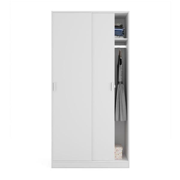 Lorena White Compact Sliding Door Wardrobe - Luminex FurnitureWardrobe3207