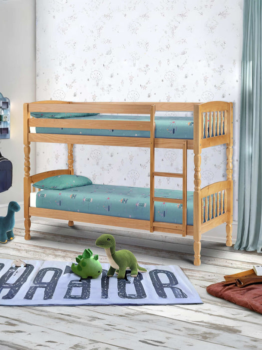 Loxley Solid Pine Bunk Bed – Antique Lacquer Finish - Luminex FurnitureBunk BedUP10115