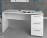 Lucera Arctic White 3 - Drawer Office Desk - Luminex FurnitureDesk2614