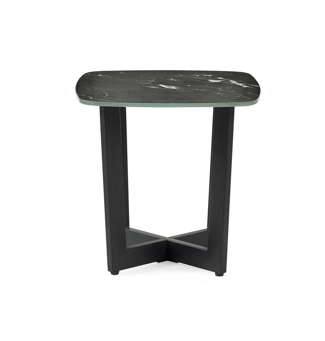 Luciana Lamp Table – Black Marble Effect - Luminex FurnitureLamp TableOLY012