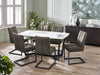 Luciana White Marble Effect Table and 6 Charlotte Charcoal Chairs - Luminex FurnitureDining SetOLY052
