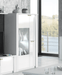 Lumora White Gloss & Walnut Effect Wide Display Cabinet - Luminex FurnitureDrinks Cabinet, Living, Dining2911
